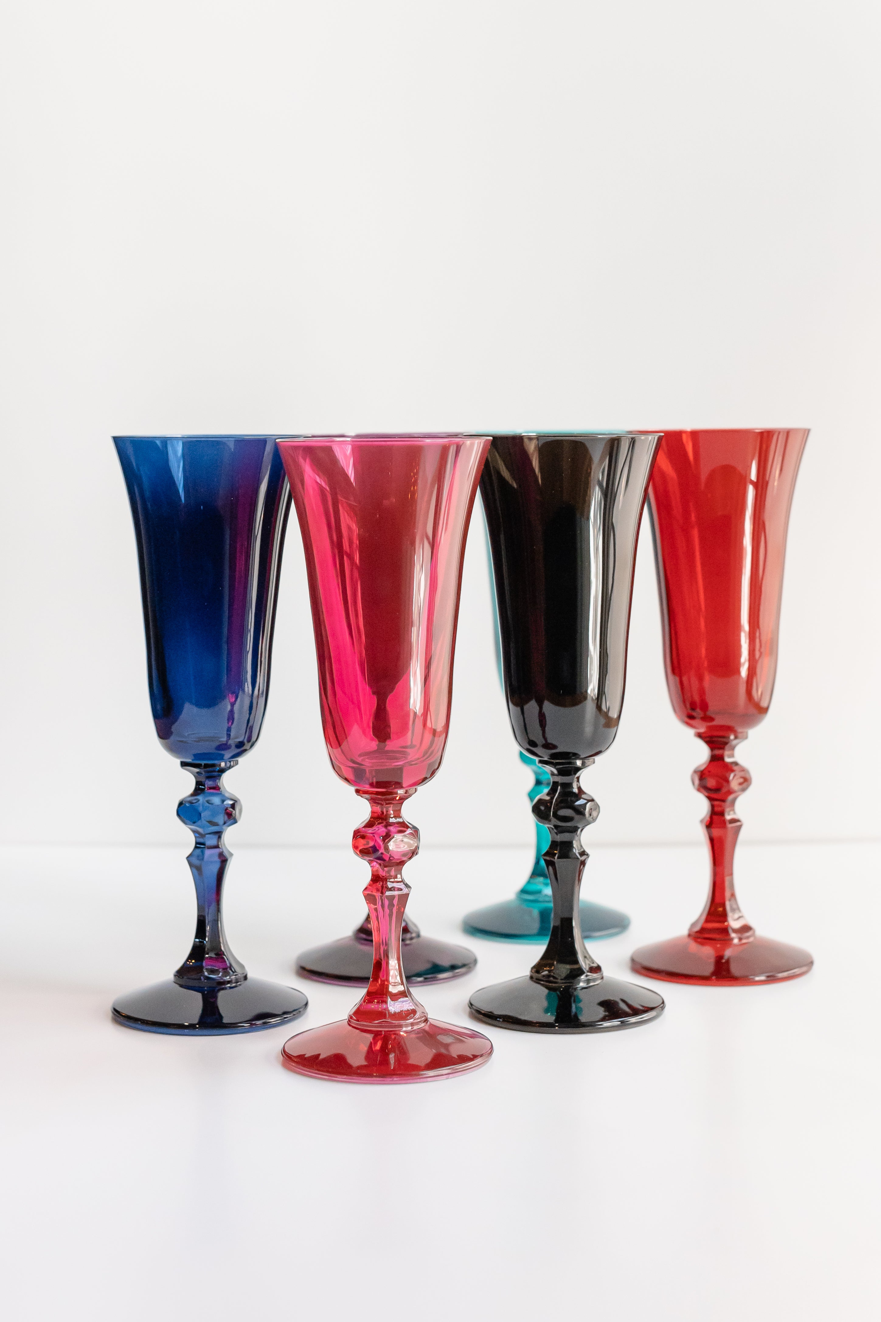 Estelle Colored Regal Flute - Set of 6 {Jewel Toned Mixed Set}