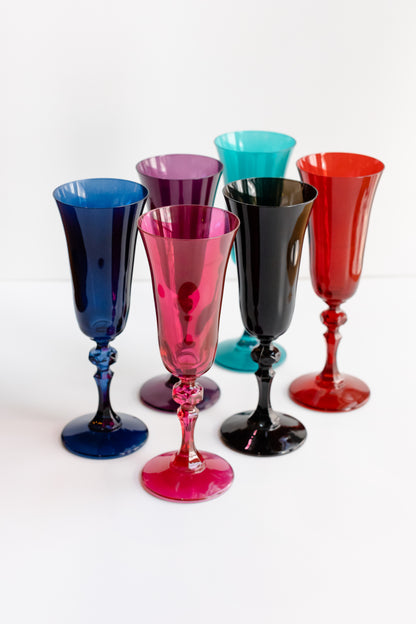 Estelle Colored Regal Flute - Set of 6 {Jewel Toned Mixed Set}