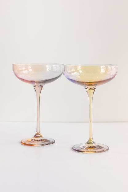 Estelle Colored Champagne Coupe Stemware - Set of 2 {Iridescent}