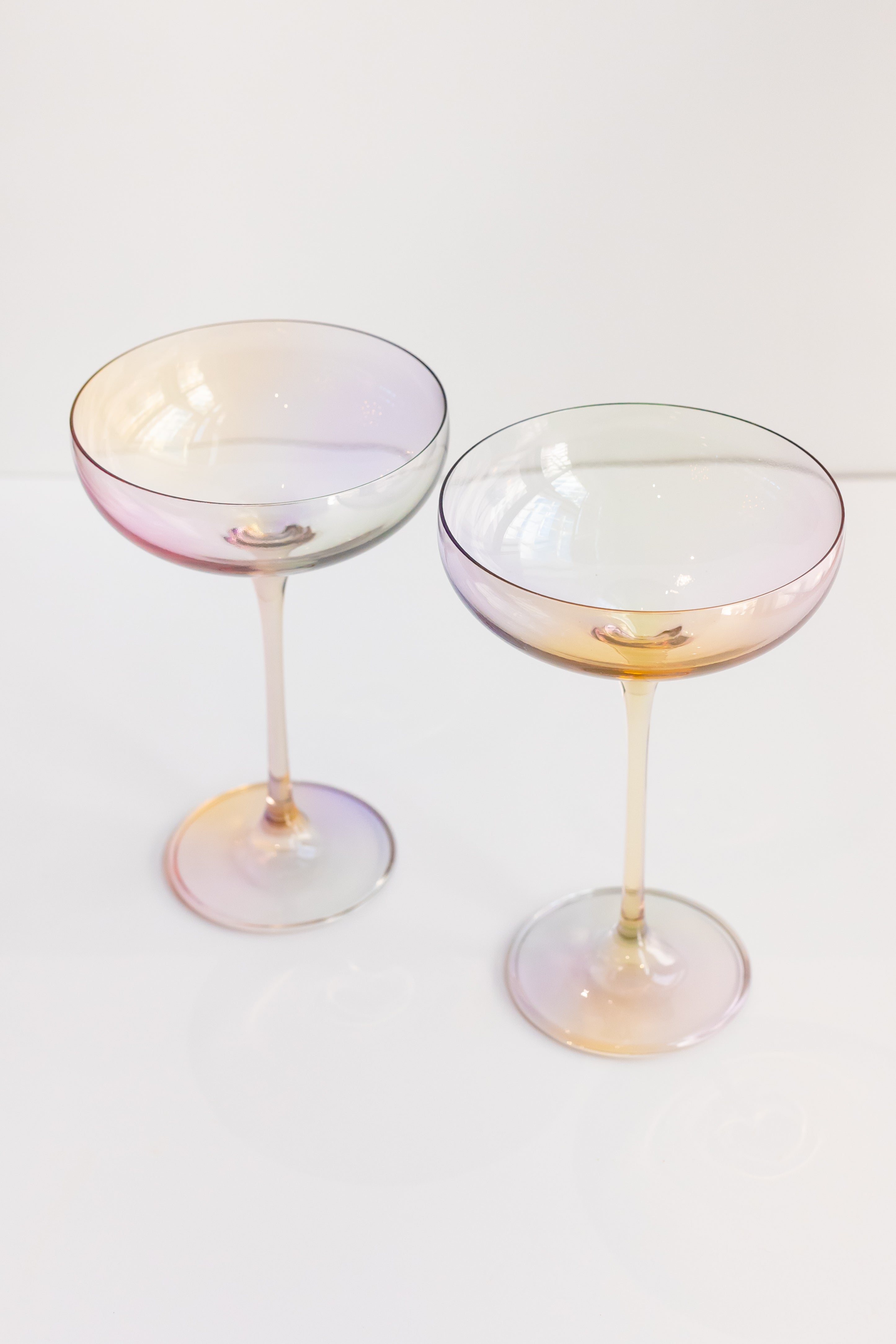 Estelle Colored Champagne Coupe Stemware - Set of 2 {Iridescent}