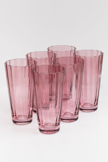 Estelle Colored Sunday High Balls - Set of 6 {Rose}