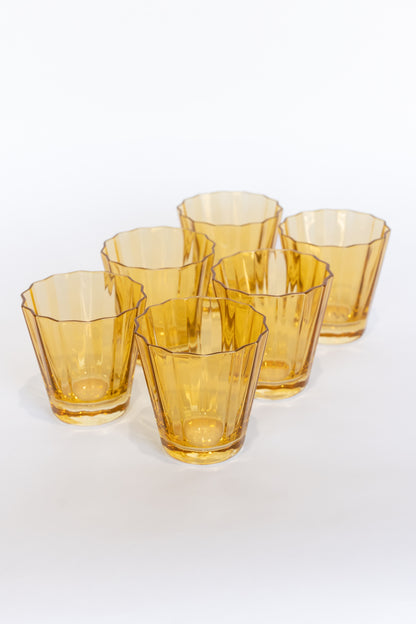 Estelle Colored Sunday Low Balls - Set of 6 {Yellow}