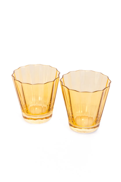 Estelle Colored Sunday Low Balls - Set of 2 {Yellow}