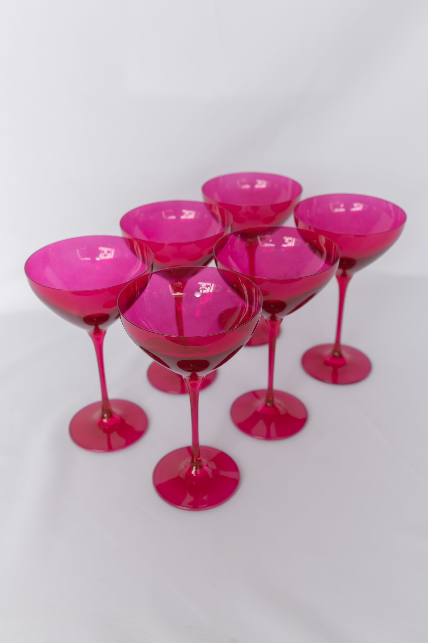 Estelle Colored Martini Glass - Set of 6 {Viva Magenta (Our Fuchsia)}