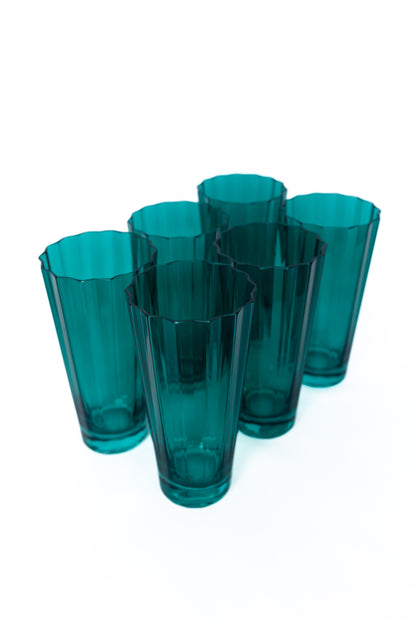 Estelle Colored Sunday High Balls - Set of 6 {Emerald Green}