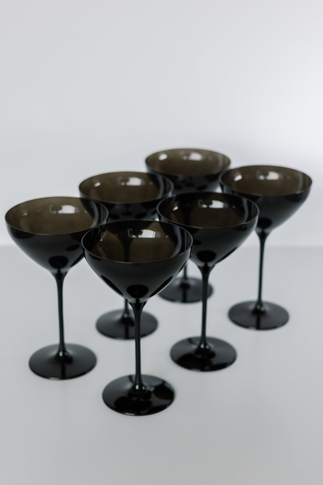 Estelle Colored Martini Glass - Set of 6 {Black}