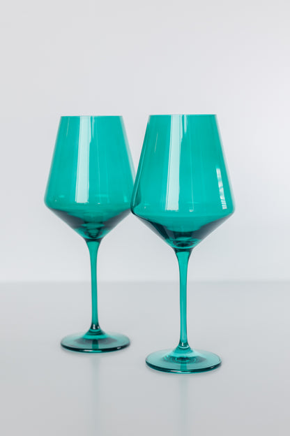 Estelle Colored Wine Stemware - Set of 2 {Emerald Green}