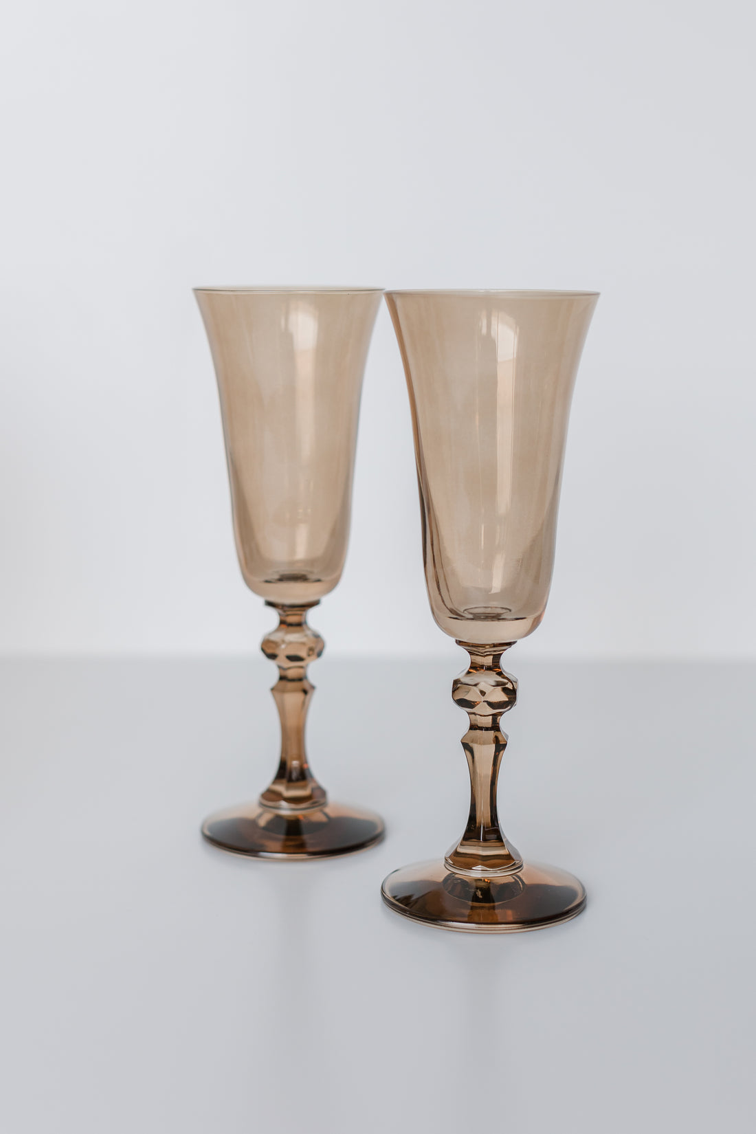 Estelle Colored Regal Flute - Set of 2 {Mocha Mousse (Our Amber Smoke)}