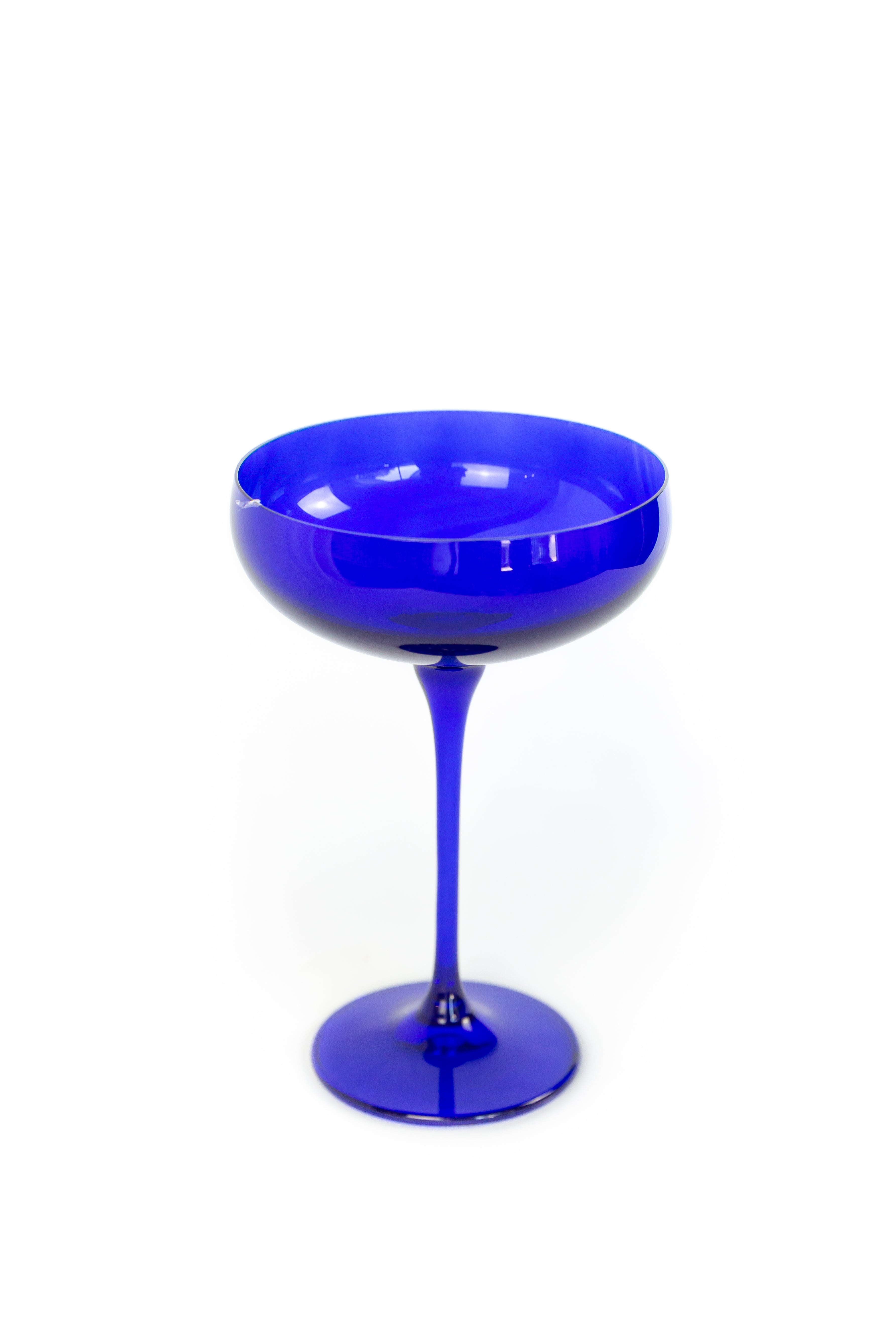 Estelle Colored Champagne Coupe Stemware - Set of 6 {Royal Blue}