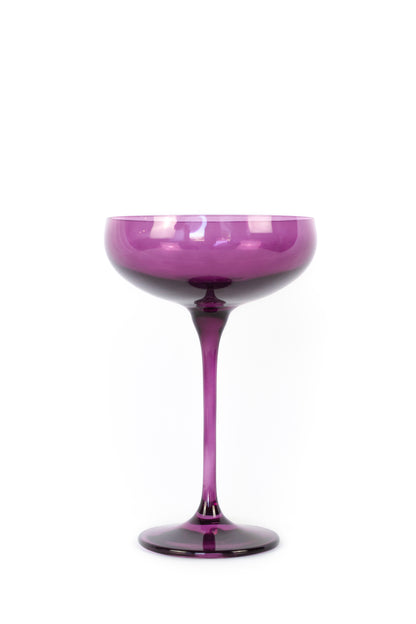 Estelle Colored Champagne Coupe Stemware - Set of 2 {Amethyst}