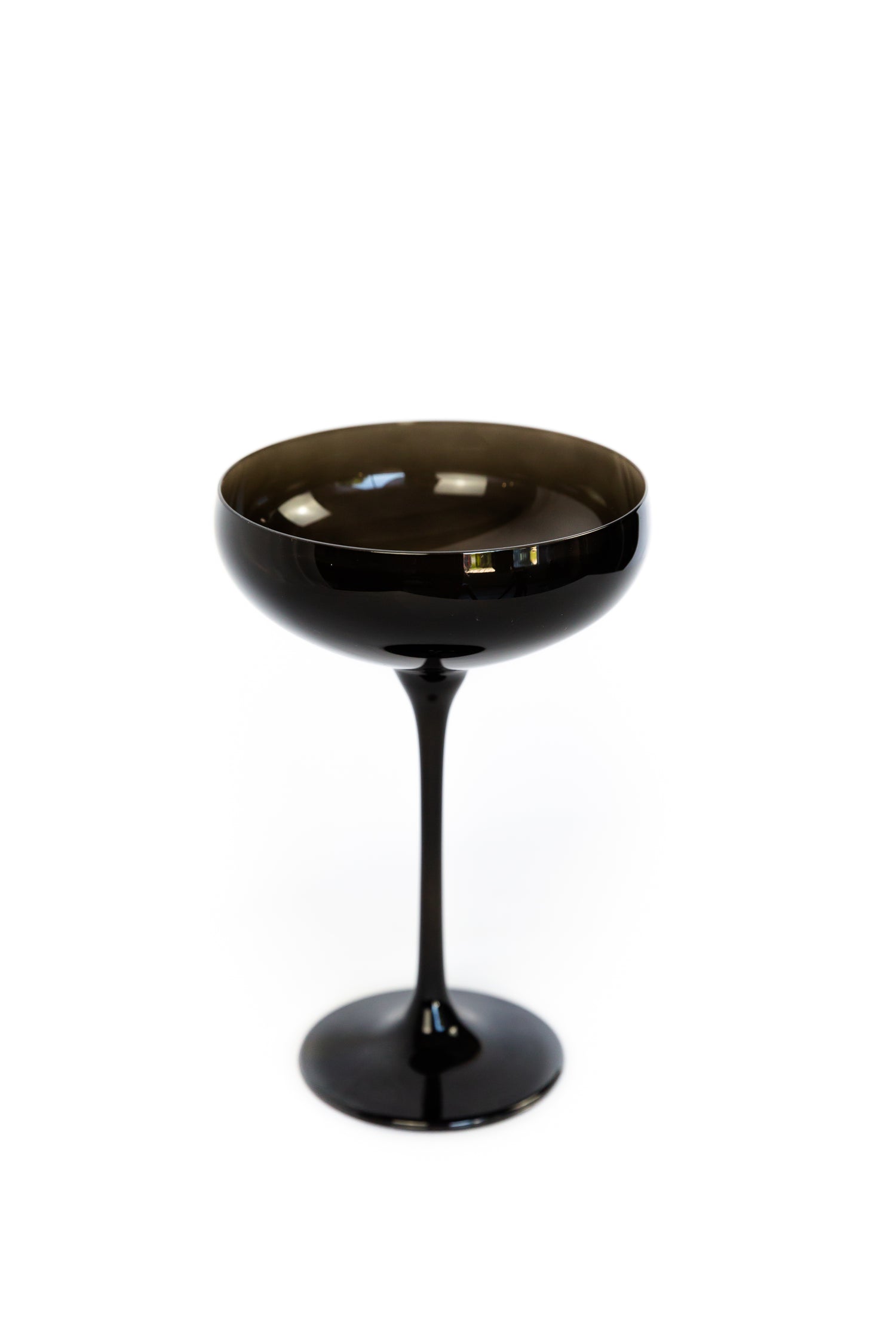 Estelle Colored Champagne Coupe Stemware - Set of 6 {Black Onyx}