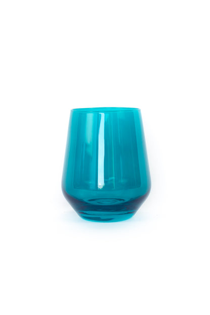 Estelle Colored Wine Stemless - Set of 6 {Teal}