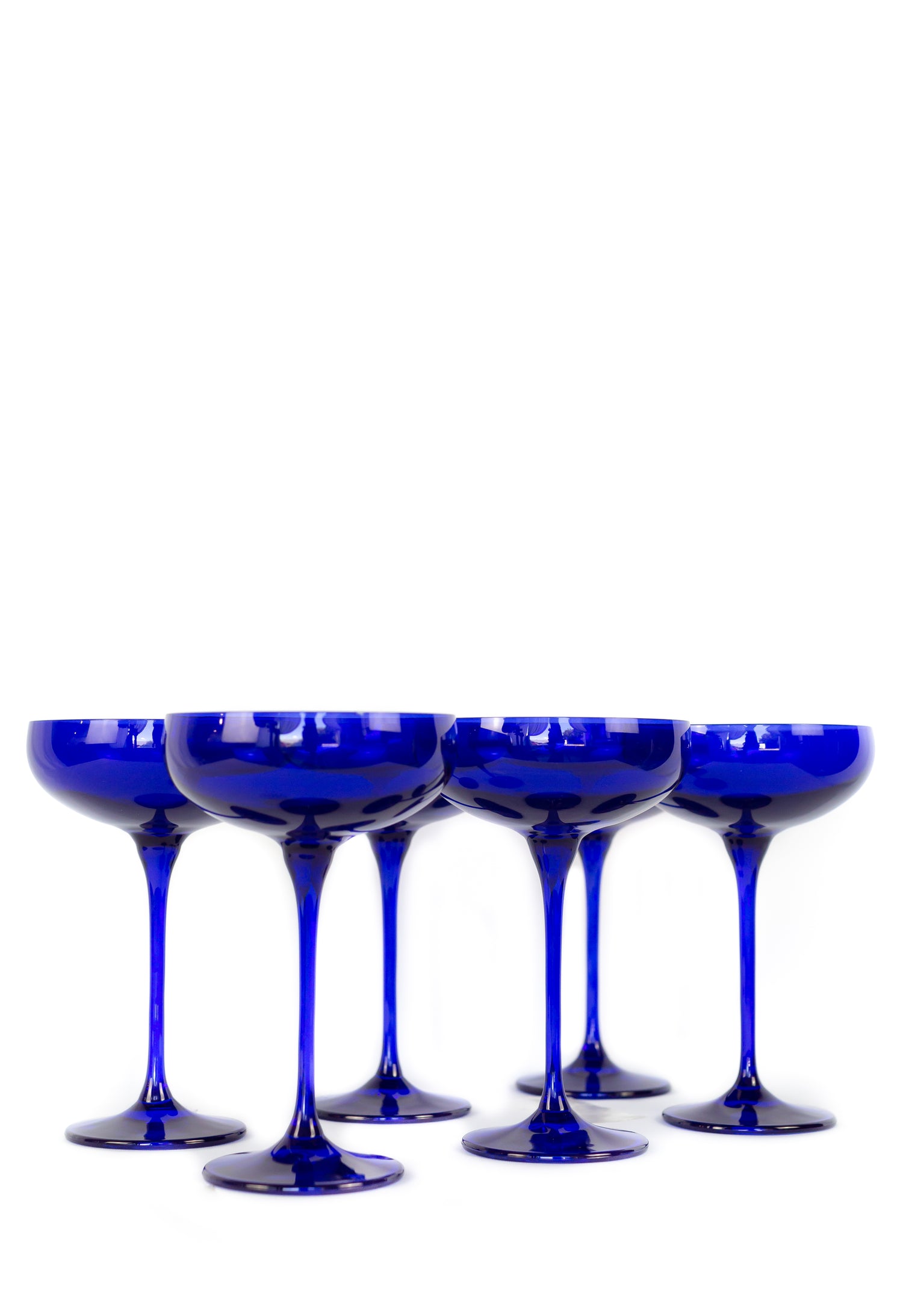 Estelle Colored Champagne Coupe Stemware - Set of 6 {Royal Blue}