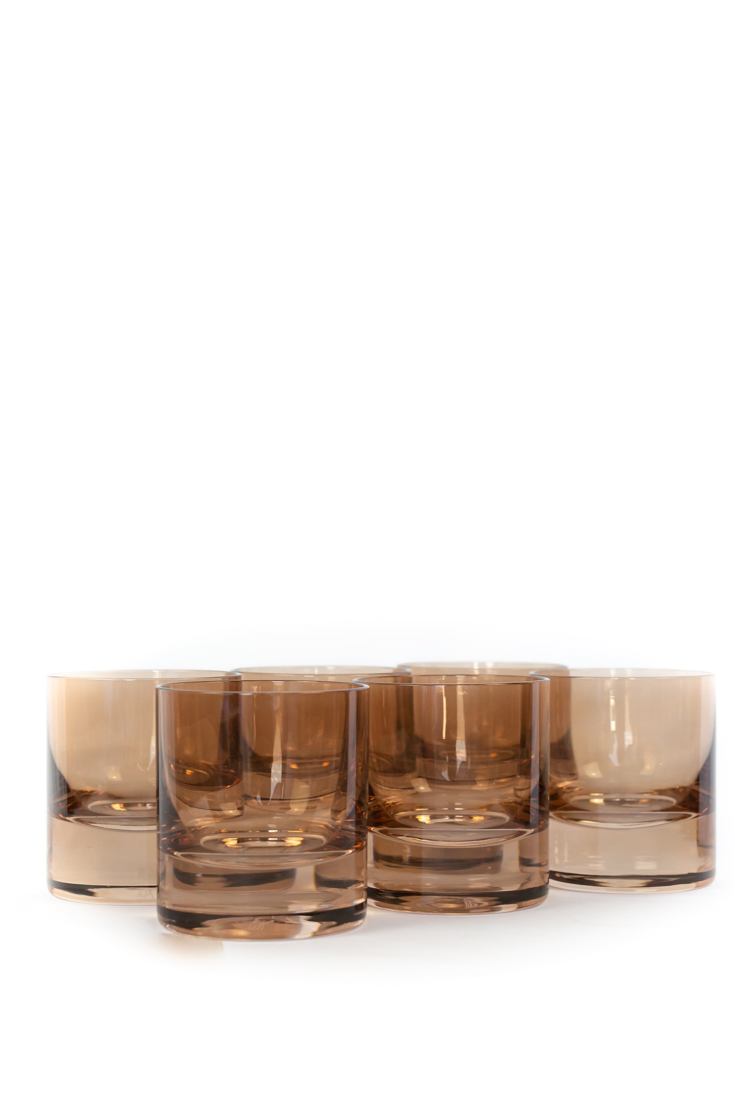 Estelle Colored Rocks Glass -  Set of 2 {Mocha Mousse (Our Amber Smoke)}