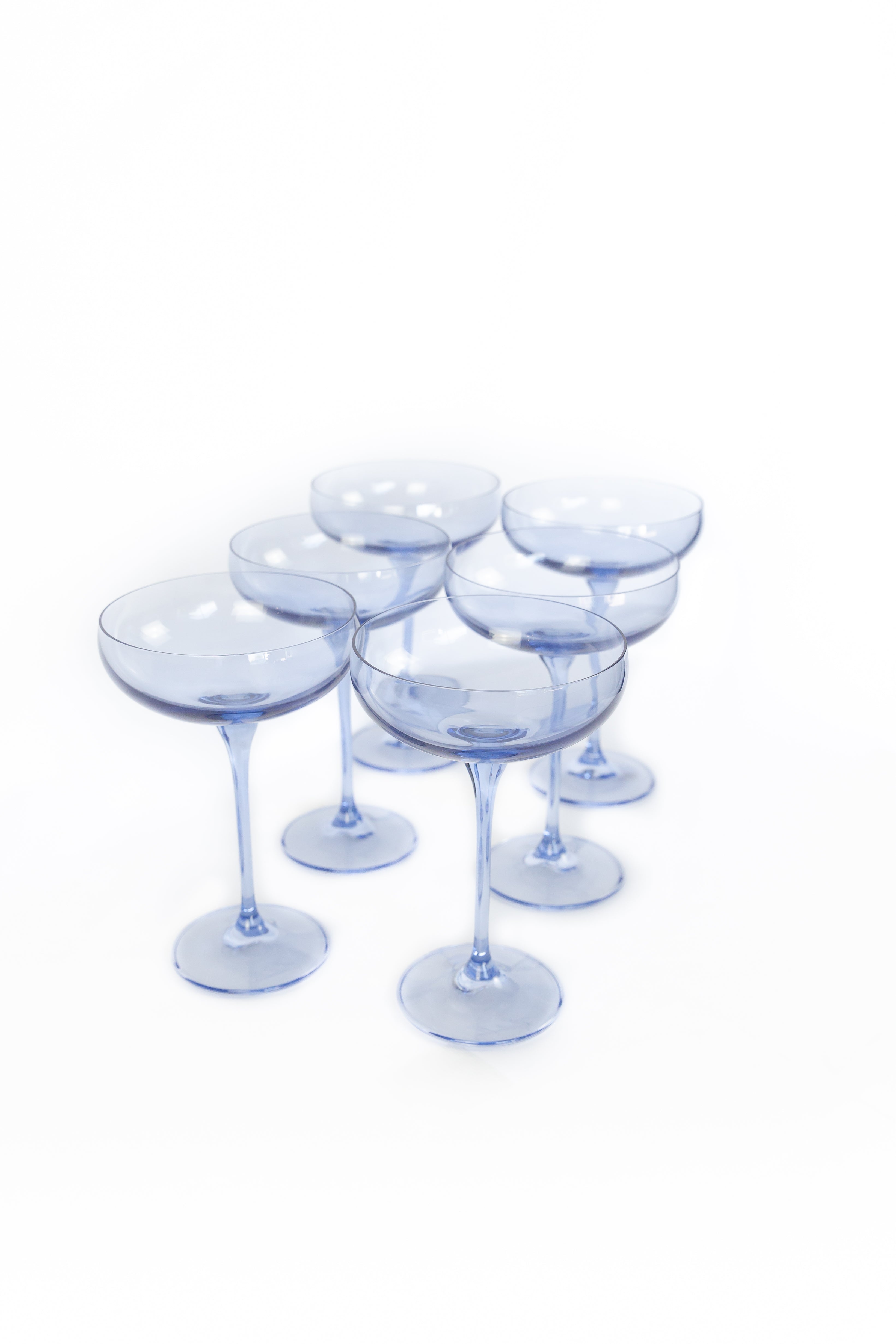 Estelle Colored Champagne Coupe Stemware - Set of 6 {Cobalt Blue}