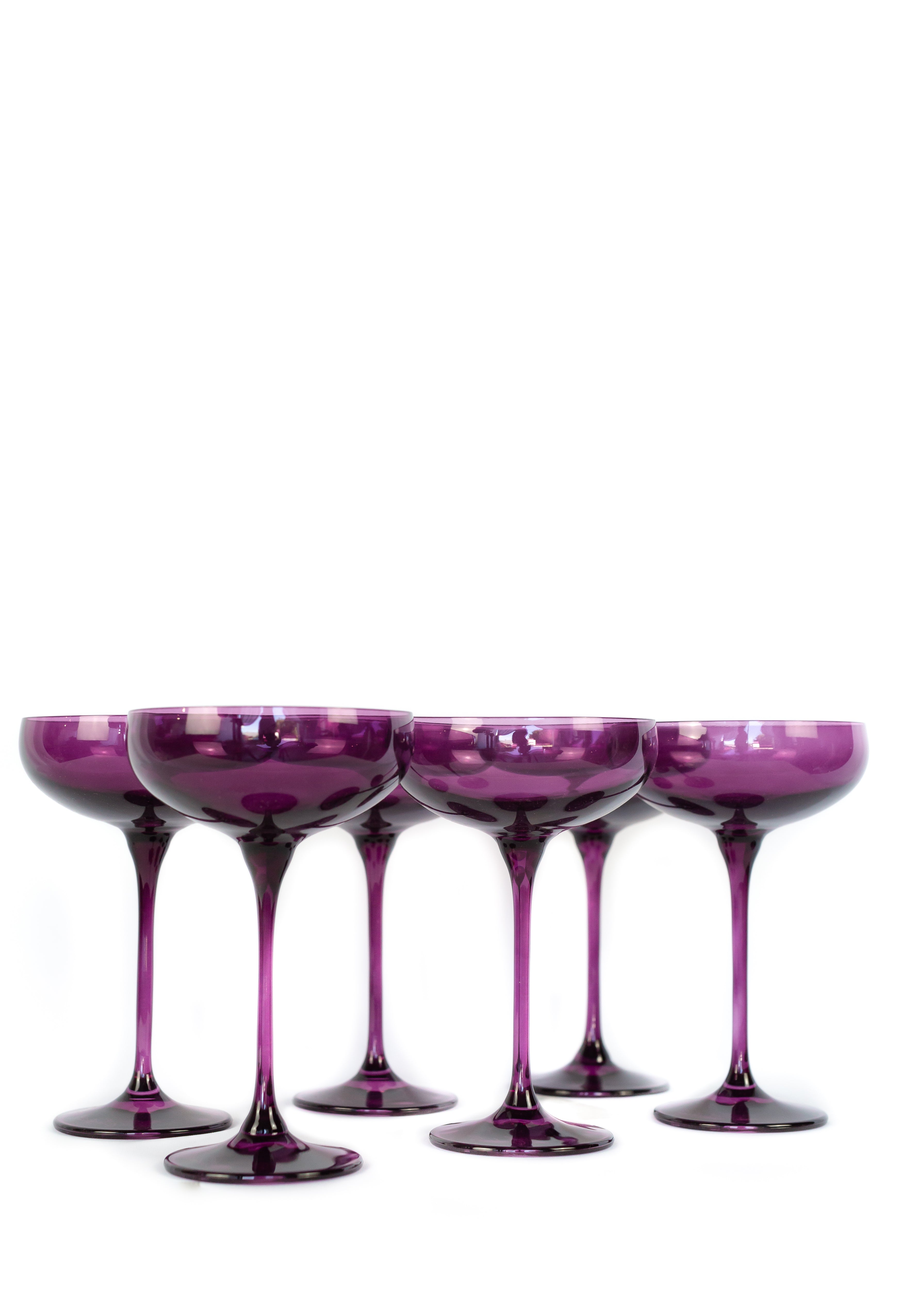 Estelle Colored Champagne Coupe Stemware - Set of 6 {Amethyst}