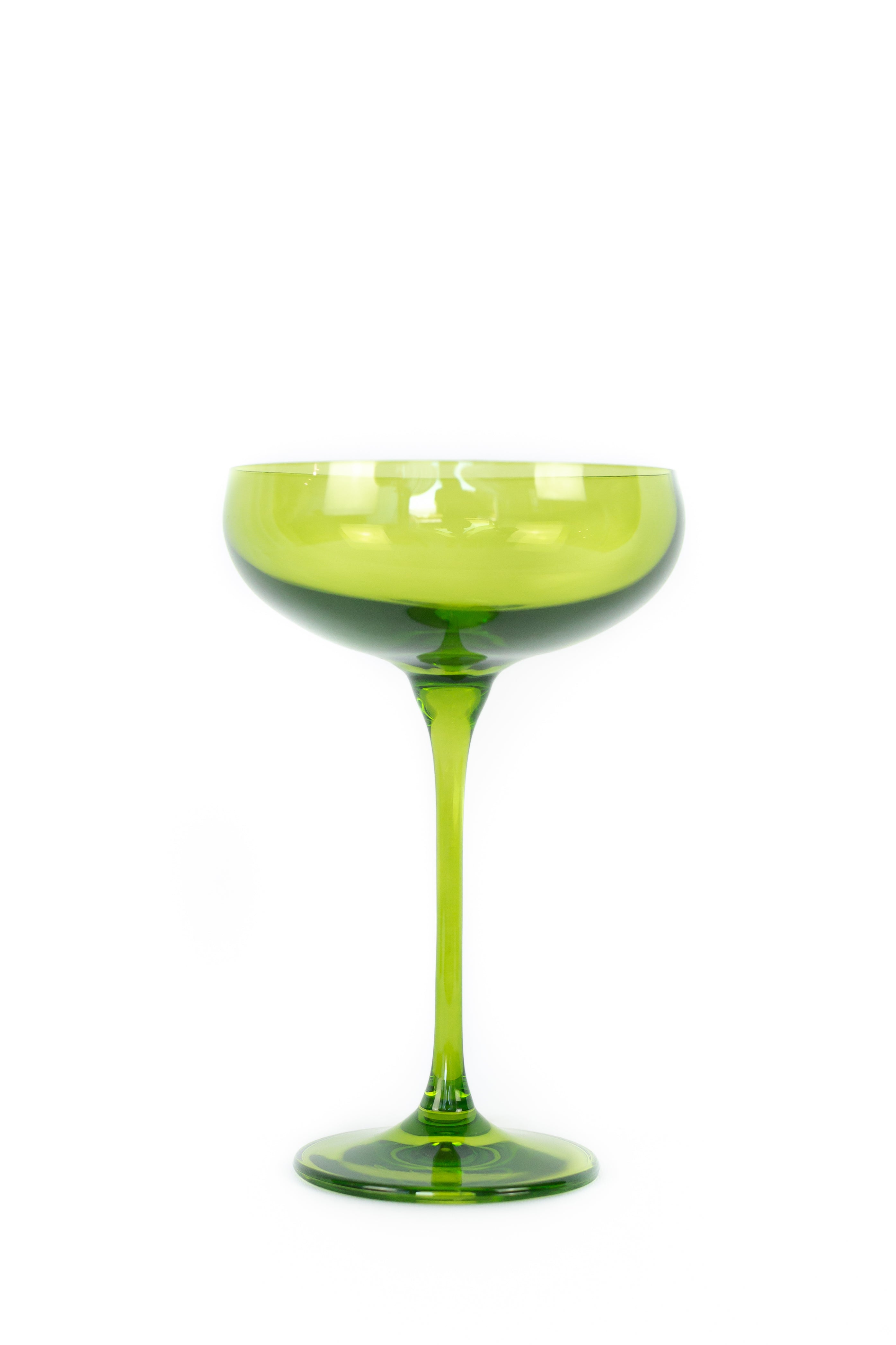 Estelle Colored Champagne Coupe Stemware - Set of 2 {Forest Green}