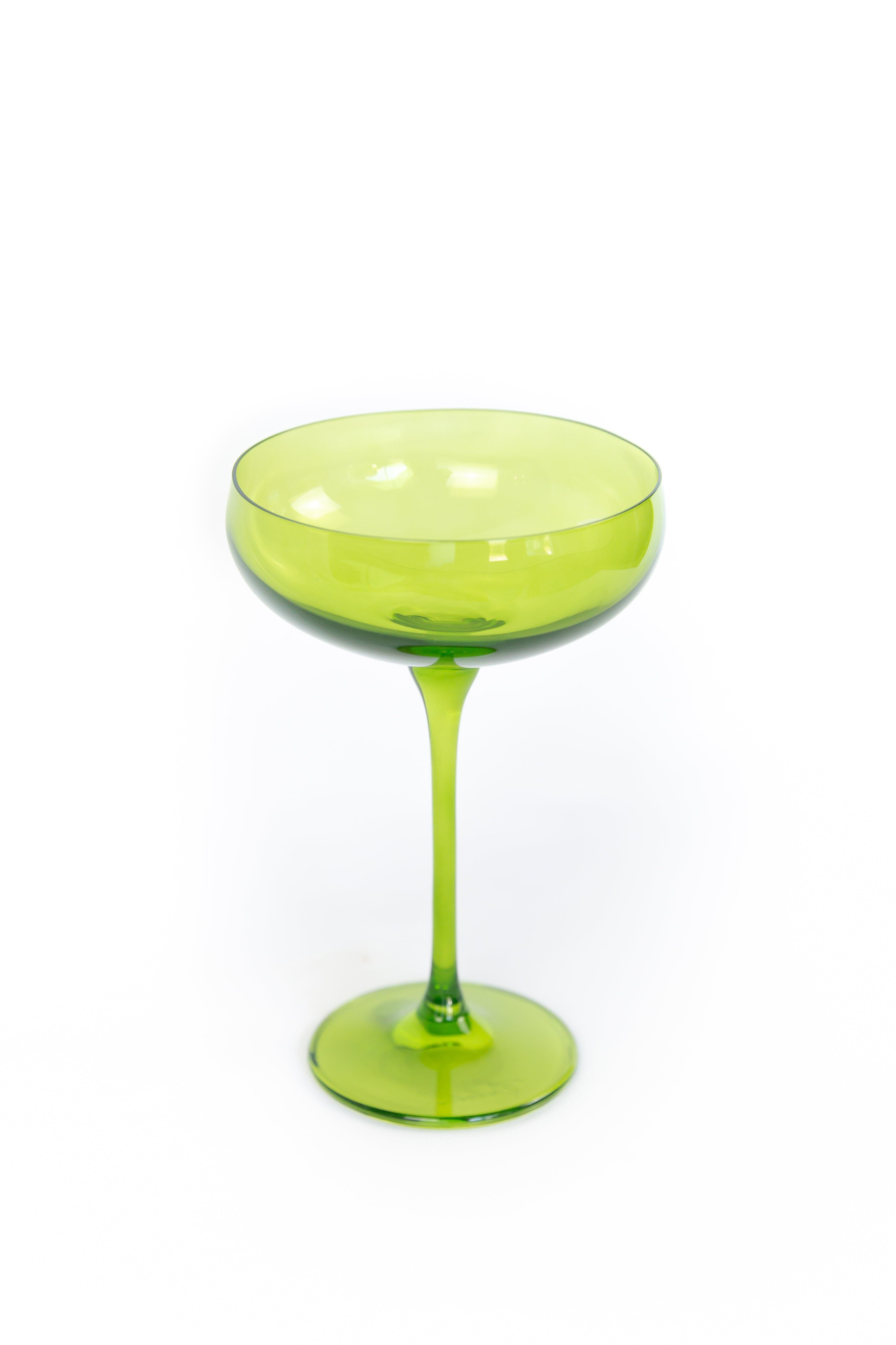 Estelle Colored Champagne Coupe Stemware - Set of 6 {Forest Green}