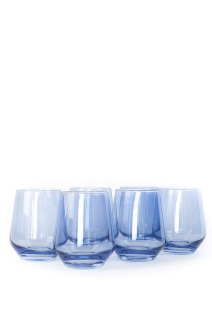 Estelle Colored Wine Stemless - Set of 6 {Cobalt Blue}