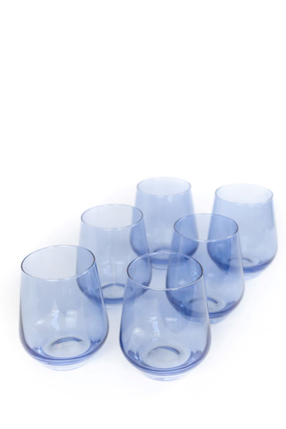 Estelle Colored Wine Stemless - Set of 6 {Cobalt Blue}