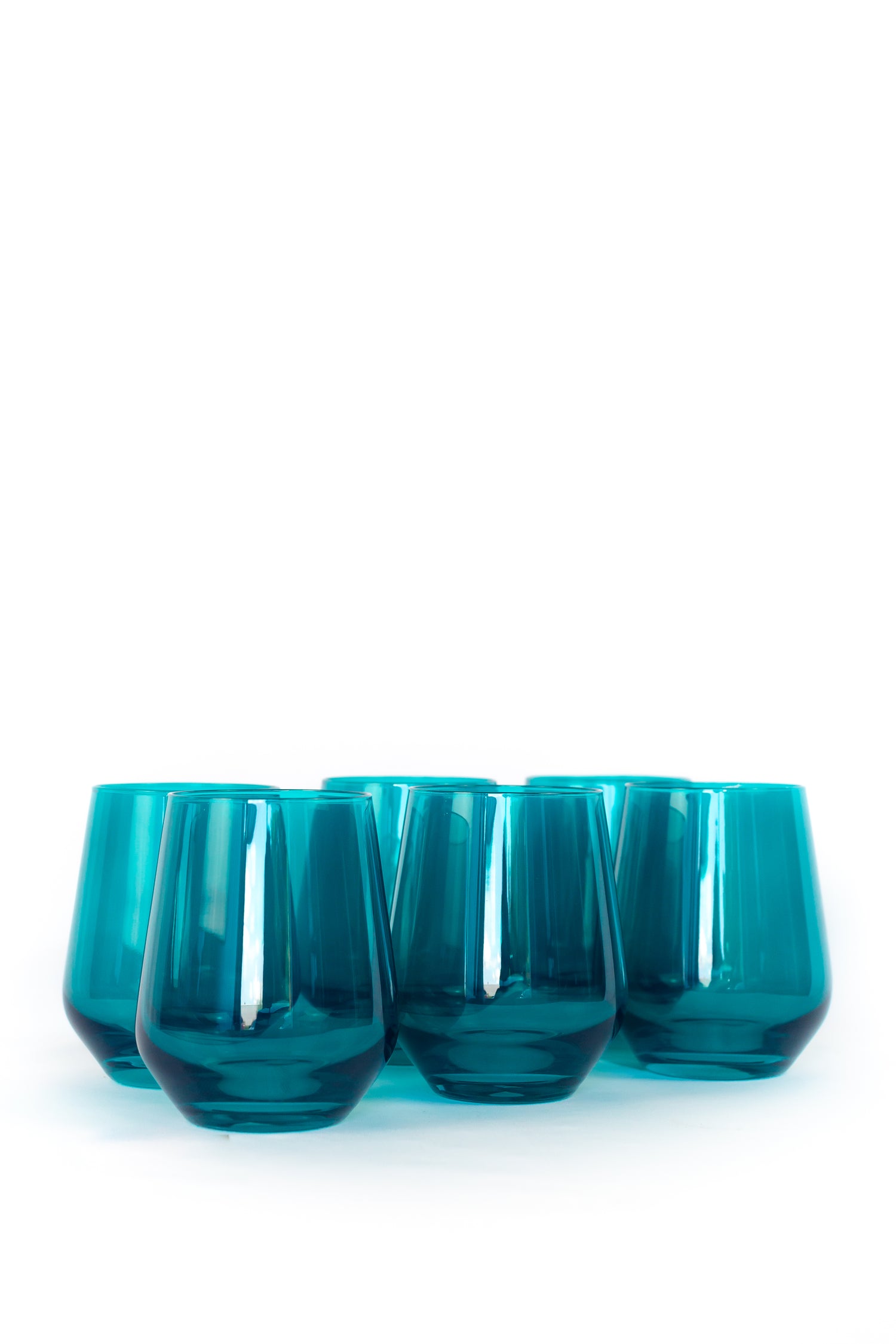 Estelle Colored Wine Stemless - Set of 6 {Teal}