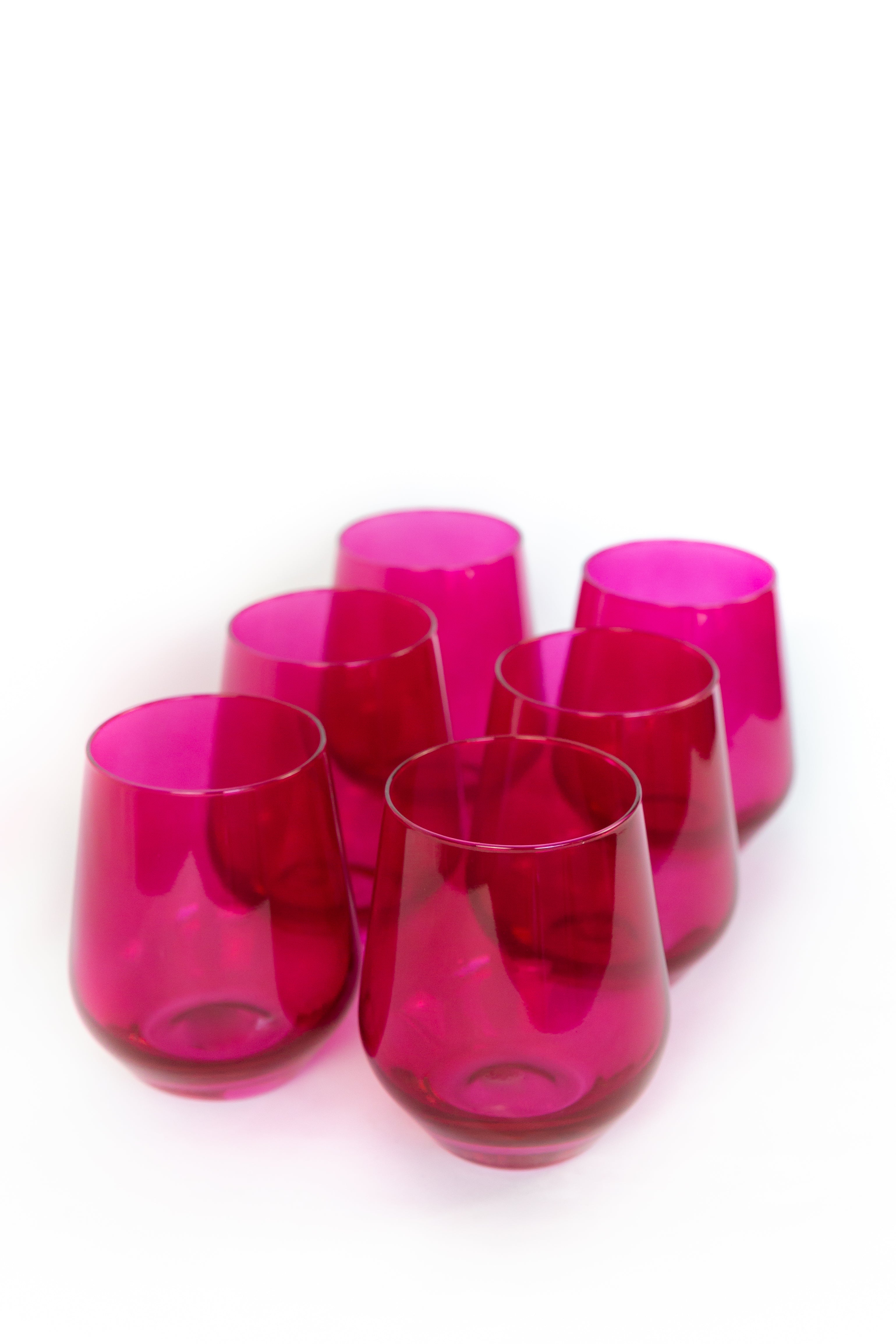 Estelle Colored Wine Stemless - Set of 6 {Viva Magenta (Our Fuchsia)}