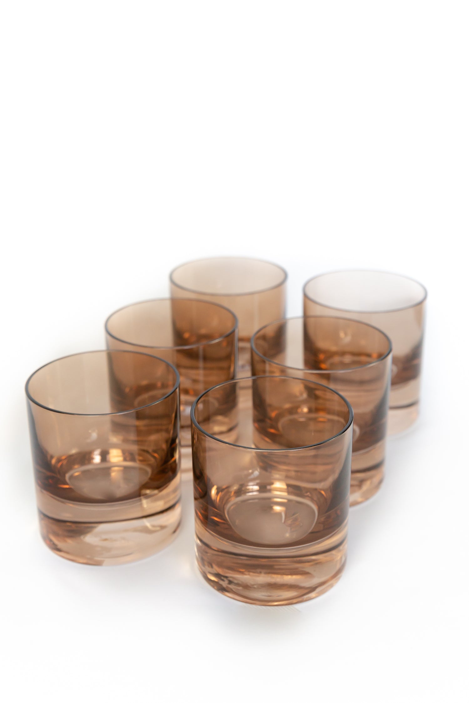 Estelle Colored Rocks Glass -  Set of 2 {Mocha Mousse (Our Amber Smoke)}