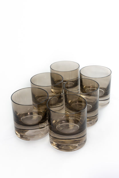 Estelle Colored Rocks Glass - Set of 6 {Gray Smoke}