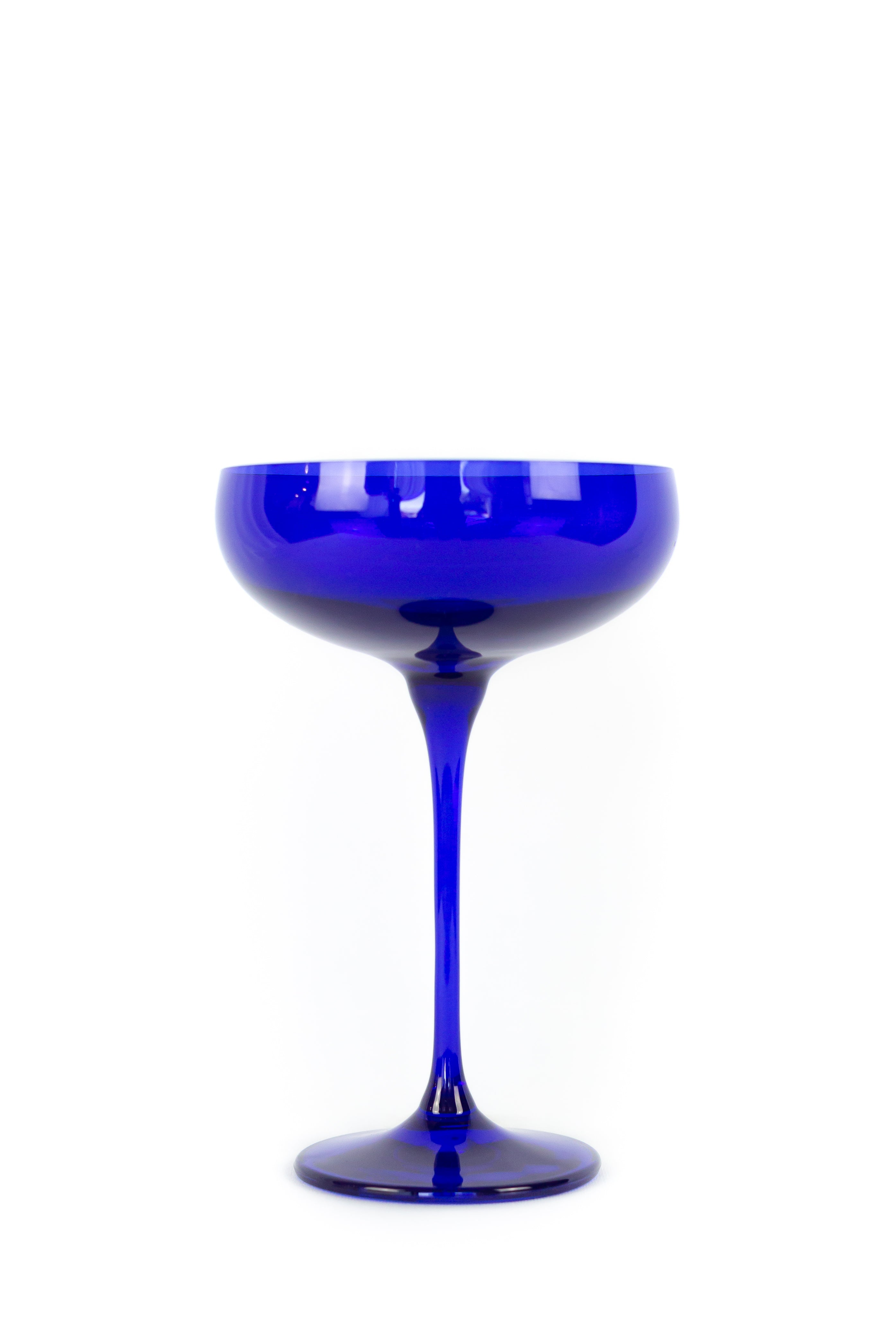 Estelle Colored Champagne Coupe Stemware - Set of 6 {Royal Blue}