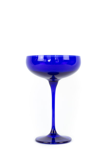 Estelle Colored Champagne Coupe Stemware - Set of 2 {Royal Blue}