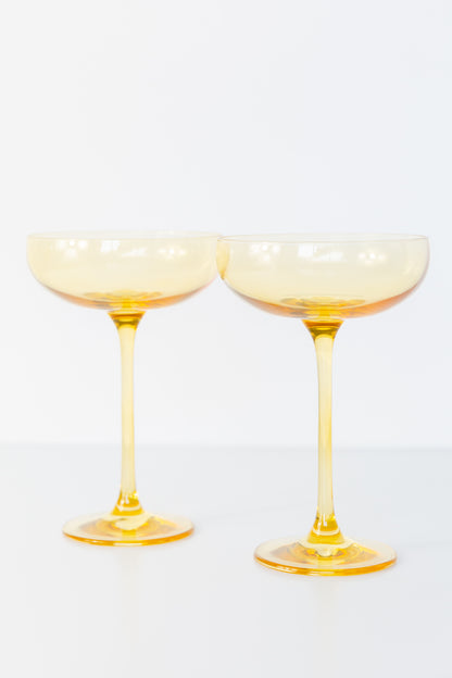 Estelle Colored Champagne Coupe Stemware - Set of 2 {Yellow}