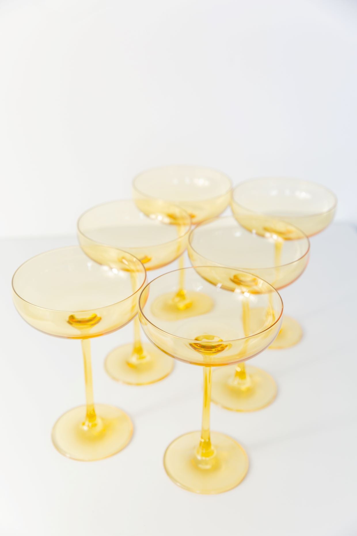 Estelle Colored Champagne Coupe Stemware - Set of 6 {Yellow}