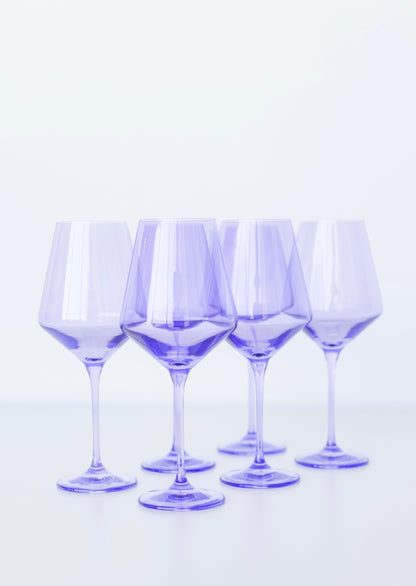 Estelle Colored Wine Stemware - Set of 6 {Lavender}