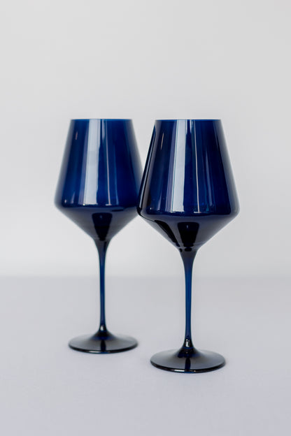 Estelle Colored Wine Stemware - Set of 2 {Midnight Blue}