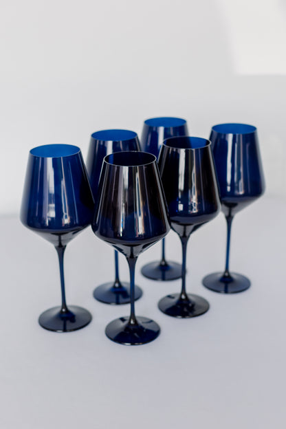 Estelle Colored Wine Stemware - Set of 6 {Midnight Blue}