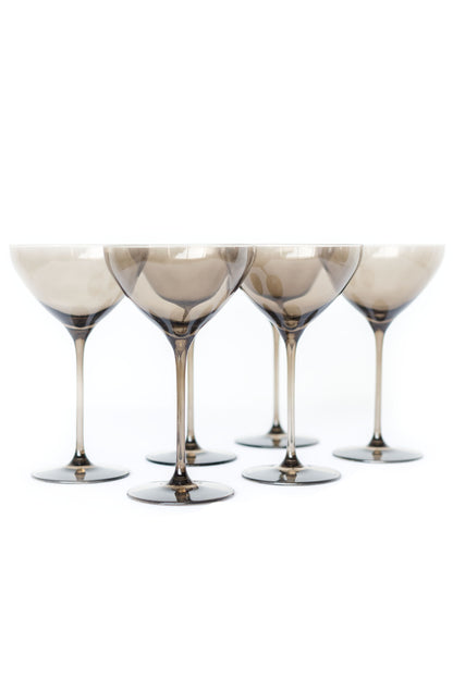 Estelle Colored Martini Glass - Set of 6 {Gray Smoke}