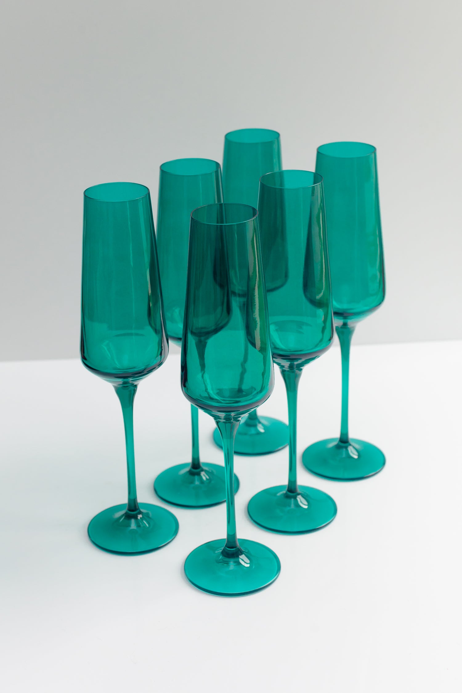 Estelle Colored Champagne Flute - Set of 6 {Emerald Green}