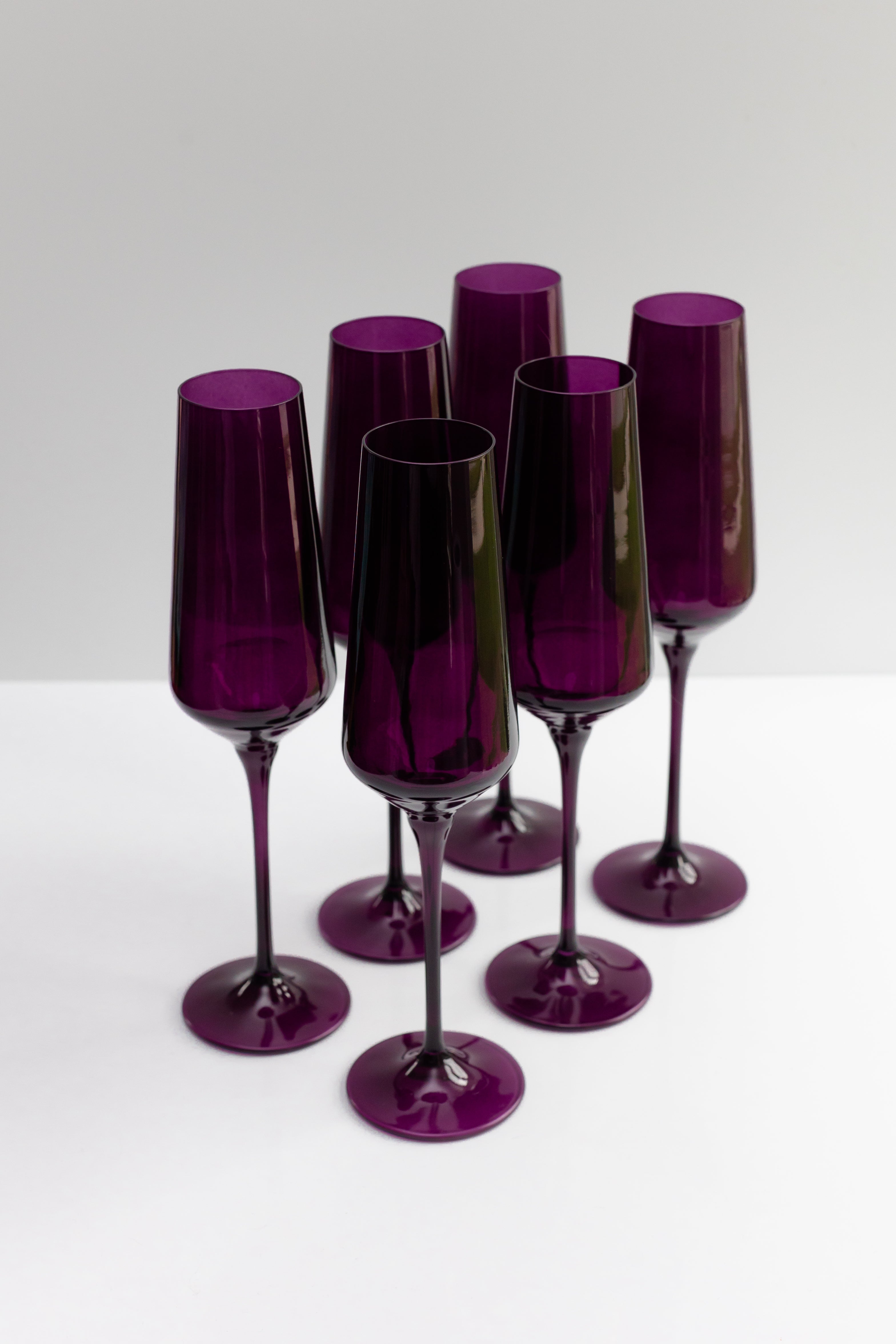 Estelle Colored Champagne Flute - Set of 6 {Amethyst}