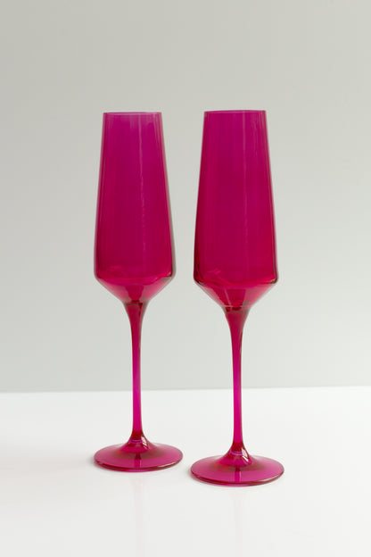 Estelle Colored Champagne Flute - Set of 2 {Viva Magenta (Our Fuchsia)}