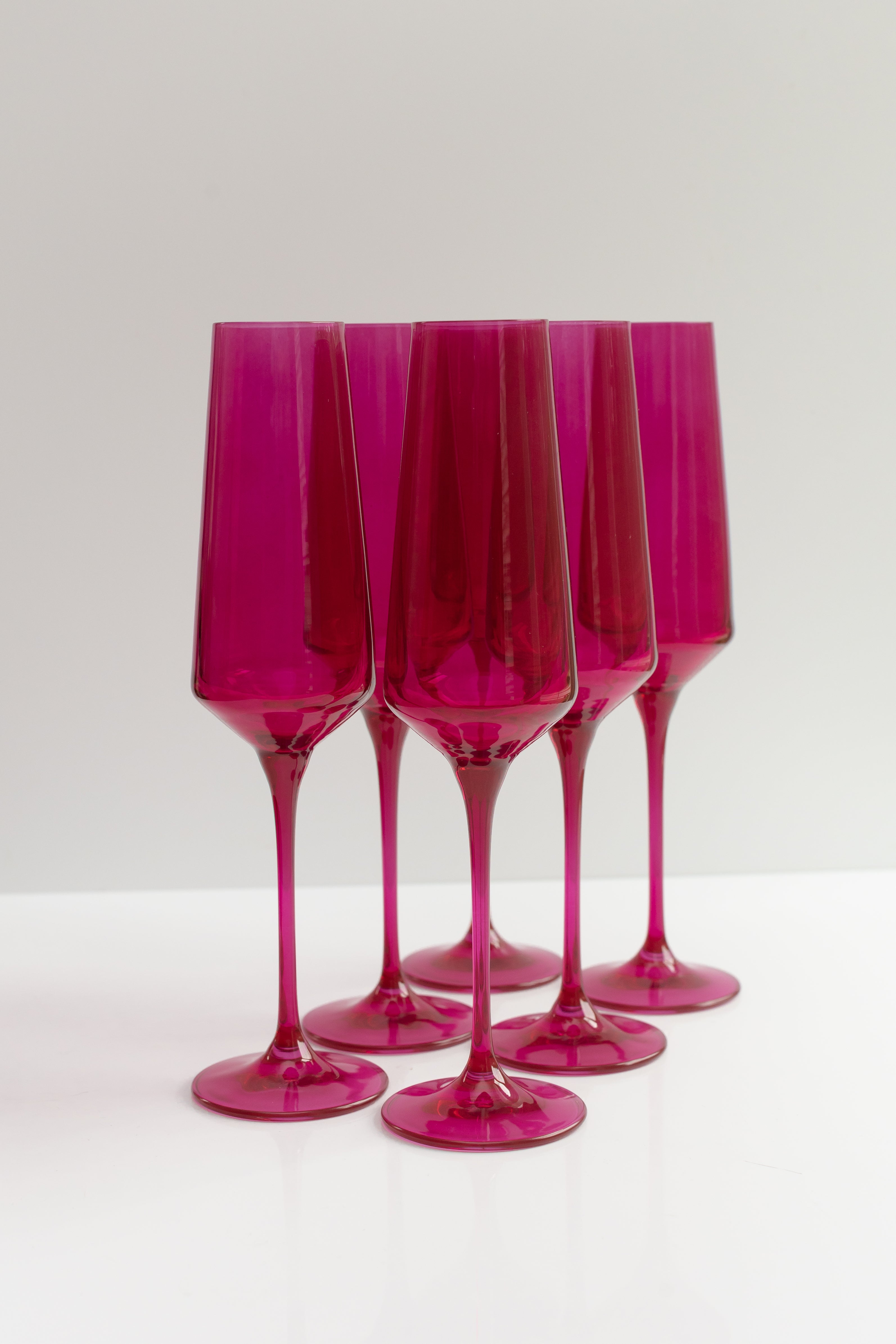 Estelle Colored Champagne Flute - Set of 6 {Viva Magenta (Our Fuchsia)}