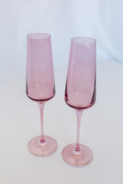 Estelle Colored Champagne Flute - Set of 2 {Rose}