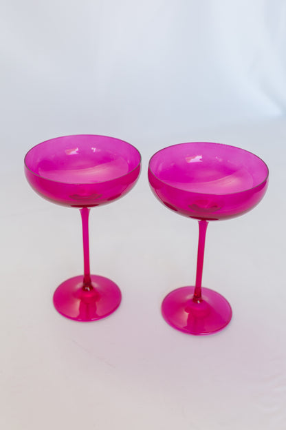 Estelle Colored Champagne Coupe Stemware - Set of 2 {Viva Magenta (Our Fuchsia)}