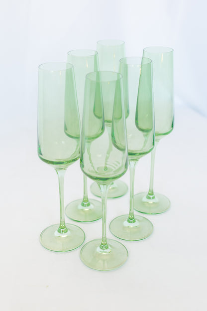 Estelle Colored Champagne Flute - Set of 6 {Mint Green}