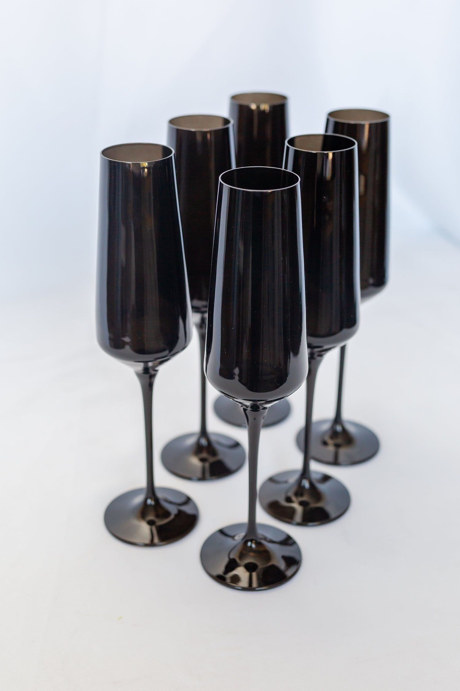 Estelle Colored Champagne Flute - Set of 6 {Black}