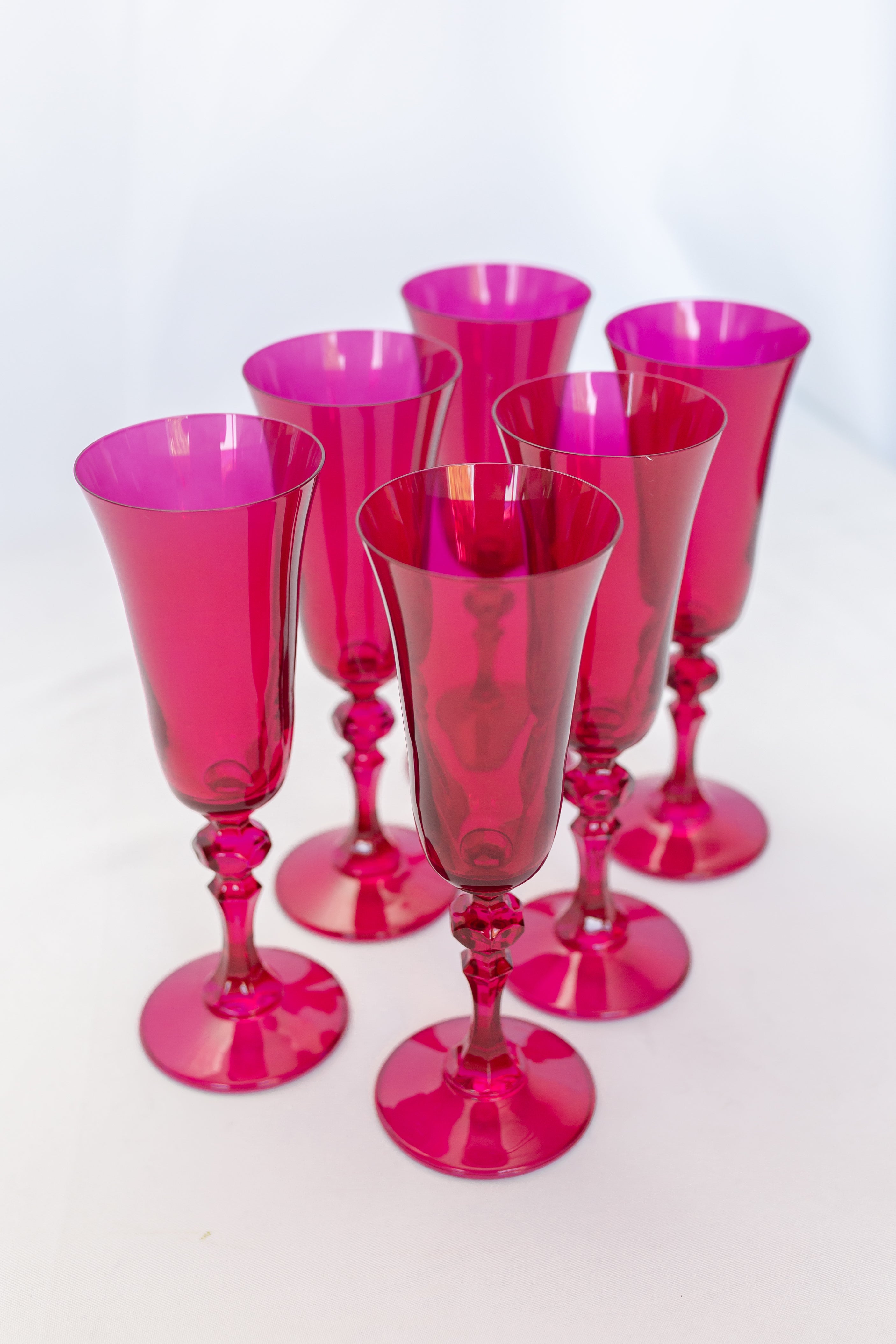 Estelle Colored Regal Flute - Set of 6 {Viva Magenta (Our Fuchsia)}