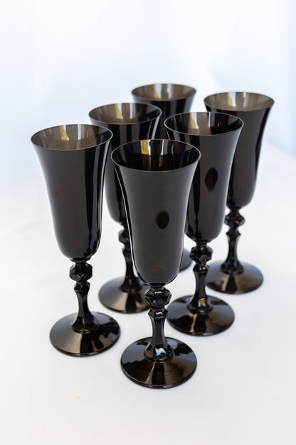 Estelle Colored Regal Flute - Set of 6 {Black}