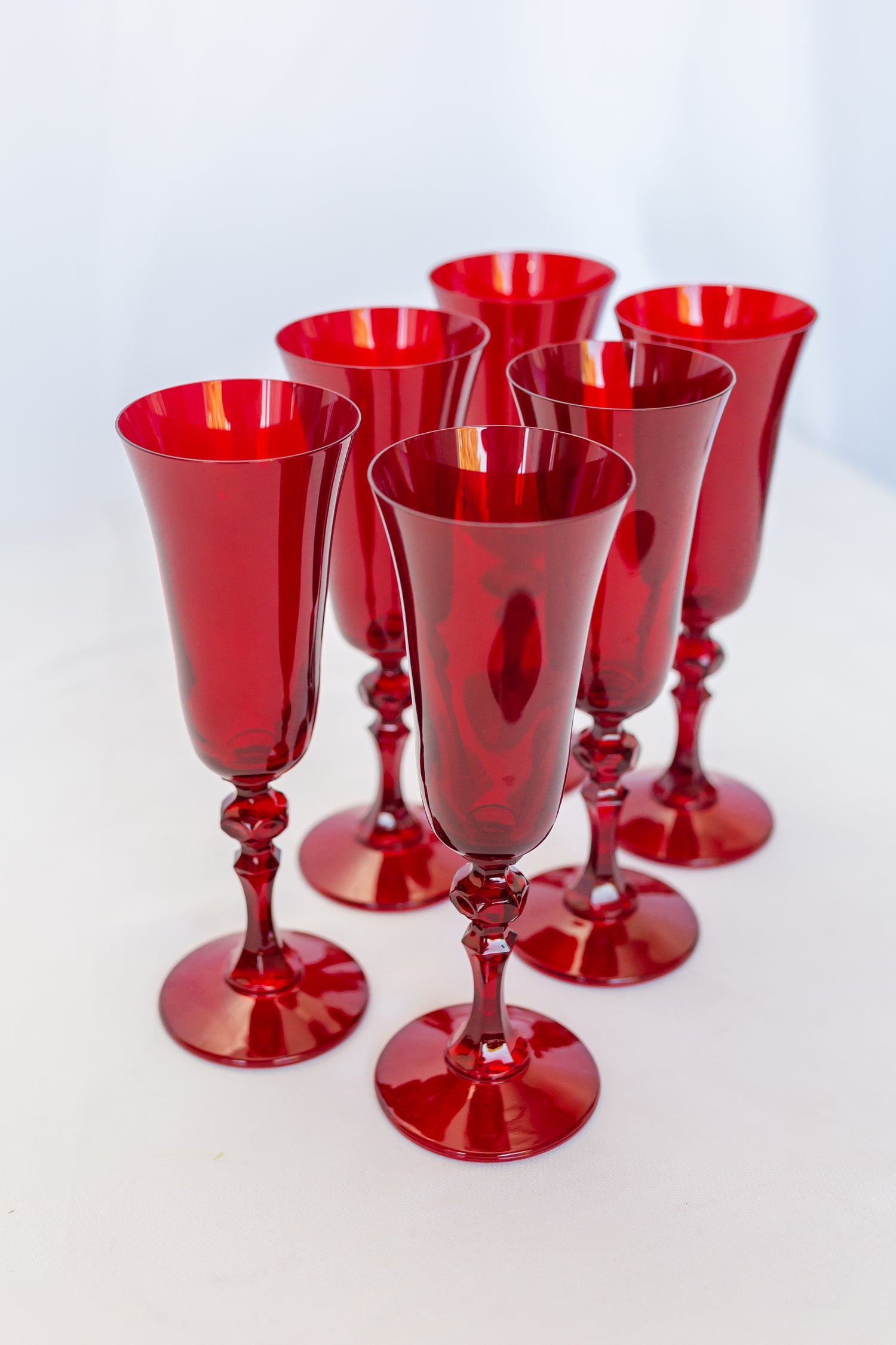 Estelle Colored Regal Flute - Set of 6 {Red}