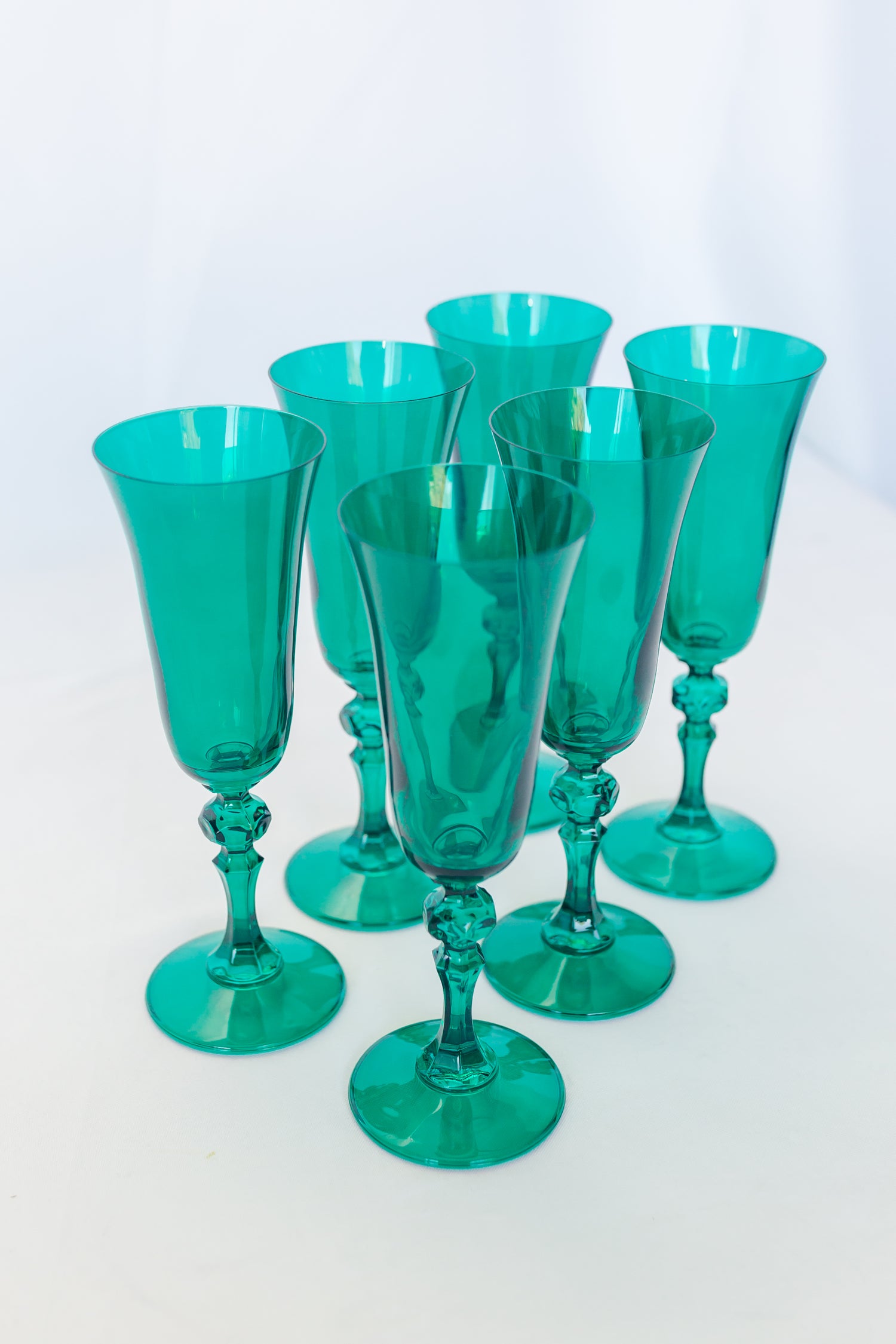 Estelle Colored Regal Flute - Set of 6 {Emerald Green}