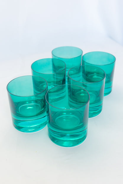 Estelle Colored Rocks Glass - Set of 6 {Emerald Green}