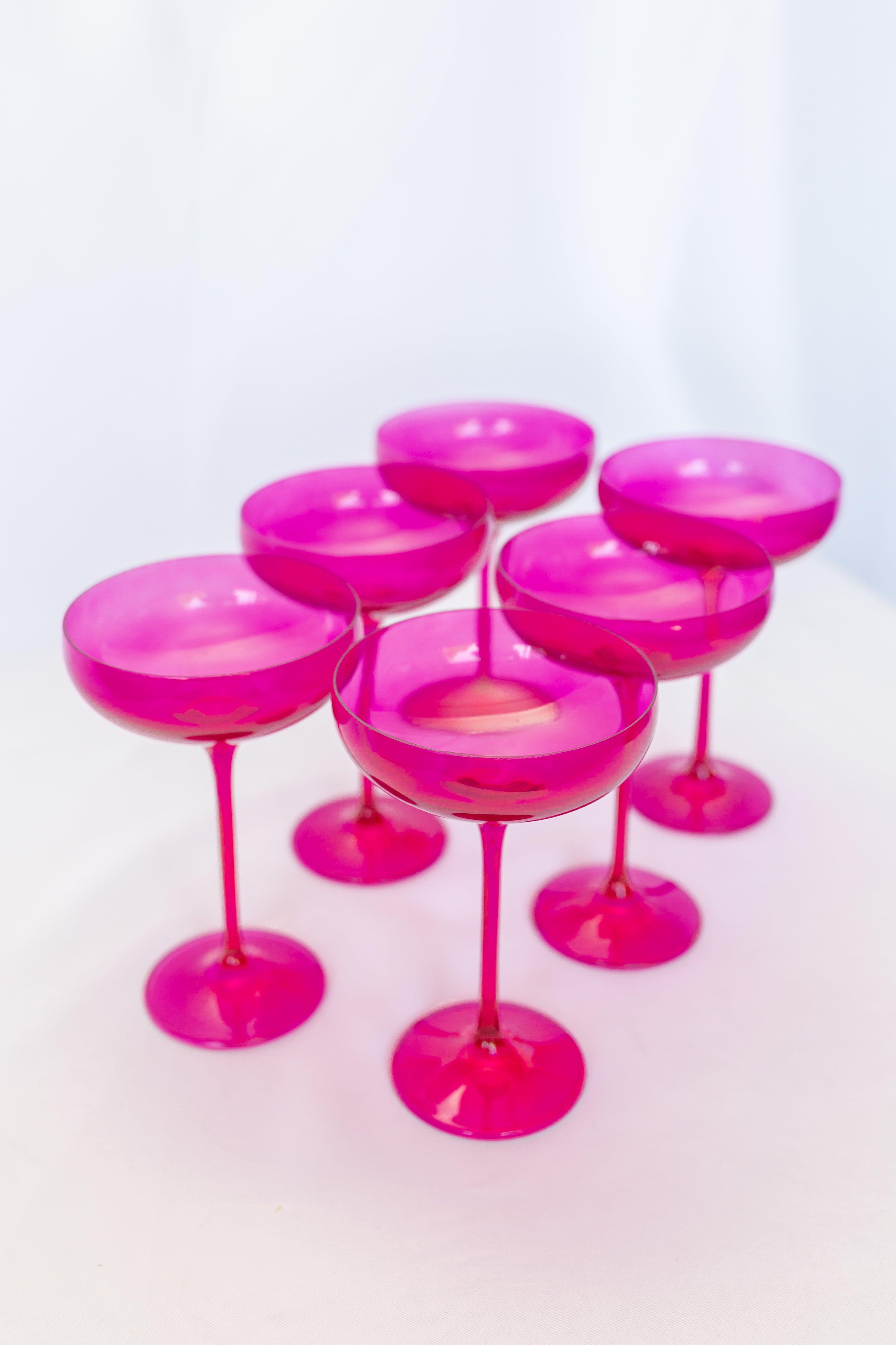 Estelle Colored Champagne Coupe Stemware - Set of 6 {Viva Magenta (Our Fuchsia)}